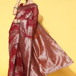 KALINI Woven Design Floral Zari Banarasi Designer Saree-image-29