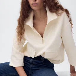MANGO Half-Zipper Tailored Jacket-picture-36