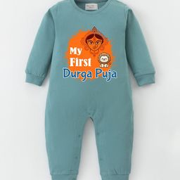 BLUSHES Infants Durga Puja Printed Pure Cotton Romper-picture-34