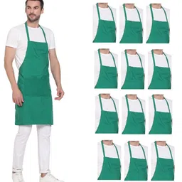 uniformer Pack of 12 Green Cotton Aprons-picture-45