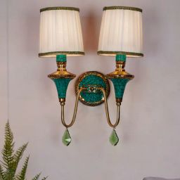 fos lighting Green Mild Steeland Stone Wall Scones Uplight 4.2 Kg-picture-12
