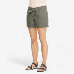 Women Pocketed Short Shorts Khaki - NH100-image-2