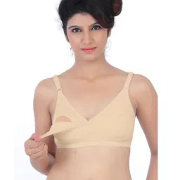 Fabme Nursing Feeding Cotton Bra - Beige-picture-25
