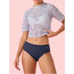 Enamor Mid Waist Brief Panty Women - Breathable Lightweight Fabric Navy Blue-image-76