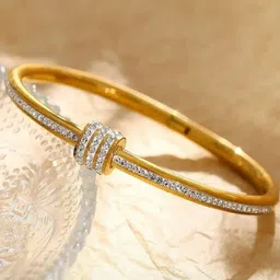 Iga collection Gold-Plated Stainless Steel Artificial Stones Studded Bangle-Style Bracelet-picture-54