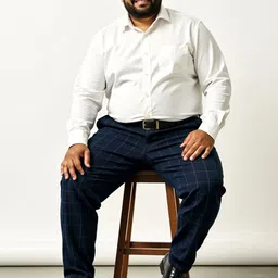 The Pant Project Men Checked Comfort Slim Fit Wrinkle Free Trousers image 5