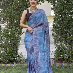 V3 FASHION STUDIO Tie and Dye Printed Pure Chiffon Ready to Wear Jamdani Saree-picture-31