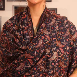 Pashmoda Paisley Embroidered Rangrez Pure Wool Shawl image 3