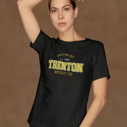 DressBerry Typography Printed Round Neck Cotton T-shirt-image-31