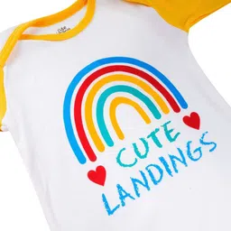 CUTE LANDINGS Kids Printed Round Neck Pure Cotton Romper With Jogger image 5