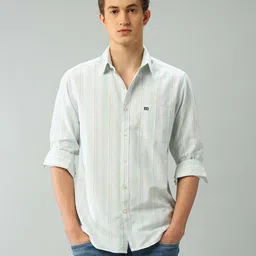 Arrow Sport Air Soft Regular Fit Vertical Striped Shirt-picture-40