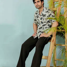 Shortscape Men Standard Fit Cuban Collar Floral Printed Casual Shirt image 4