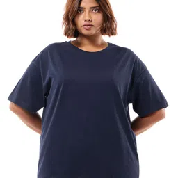 Bewakoof Plus Women Drop-Shoulder Sleeves Pure Cotton T-shirt-image-85