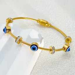 DressBerry Gold-Plated American Diamond Bangle-Style Bracelet image 2