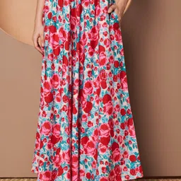 ZWERLON Floral Printed High Rise Flared Palazzo-picture-41