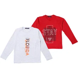 NeuVin Kids Pack of 2 Typography Printed Round Neck T-shirts-picture-24