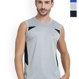FTX Pack Of 4 Color blocked Round Neck Gym Vests 709-1_709-9_709-10_709-16-S-picture-11