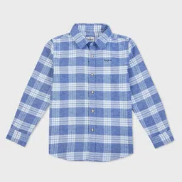 Pepe Jeans Boys Tartan Checked Spread Collar Cotton Casual Shirt-image-97