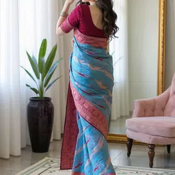 ZIKARAA Woven Design Zari Handloom Saree image 3