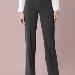 Dream Beauty Fashion Women Straight Fit High-Rise Easy Wash Pleated Trousers-picture-10