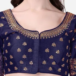 HERE&NOW Embroidered Round Neck Saree Blouse image 2