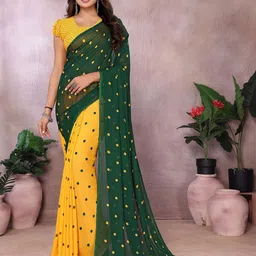 Moda Rapido Polka Dot Poly Georgette Saree-picture-13