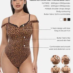 SHOP THE EDIT Leopard Printed Shapewear Bodysuit image 3