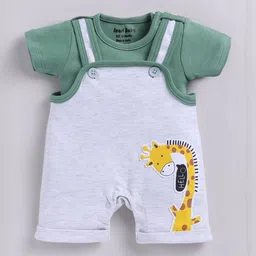 Smart Baby Boys Printed Pure Cotton Dungaree With T-Shirt-picture-21