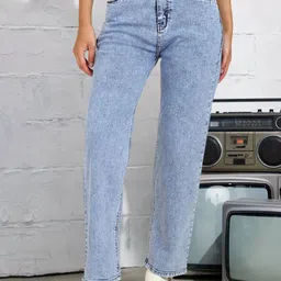 DressBerry Women Comfort Straight Fit High-Rise Light Fade Acid Wash Stretchable Jeans-picture-25