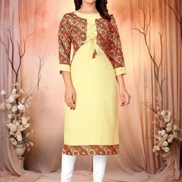 KHANJAN FASHION Printed Round Neck Straight Kurta-image-96