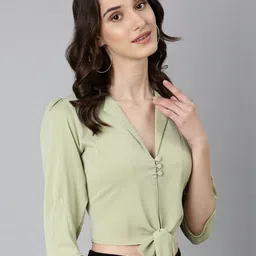 SHOWOFFFF Crepe Crop Top image 3