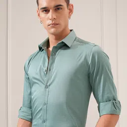 HIGHLANDER Men Slim Fit Opaque Casual Shirt image 2