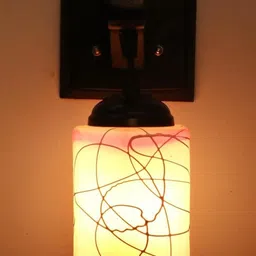 SOMIL Pink Glass Cylinder Printed Wall Lamps image 3