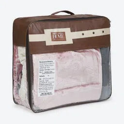 Monte Carlo Commander Grey & Cream Colored Printed Heavy Winter 138 GSM Double Bed Blanket image 2