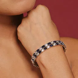 Zevarly Set Of 2 Silver-Plated CZ Studded Bangles image 2