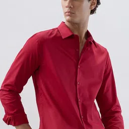 HERE&NOW Men Solid Spread Collar Cotton Casual Shirt-picture-27