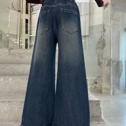 LULU & SKY Girls Wide Leg High-Rise Heavy Fade Stretchable Jeans image 4