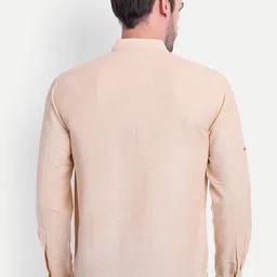 LIFE ROADS Mandarin Collar Roll-Up Sleeves Cotton Straight Short Kurta image 4