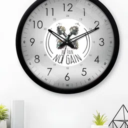 RANDOM Black & Grey Printed Contemporary Wall Clock image 4