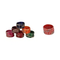 SOMIL Set of 28 Glass Ethnic Bangles-picture-34