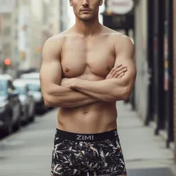 ZIMI LIFESTYLE Pack of 3 Printed Short Trunks image 4