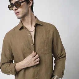 VASTRADO Men Classic Spread Collar Solid Slim Fit Casual Shirt-image-33