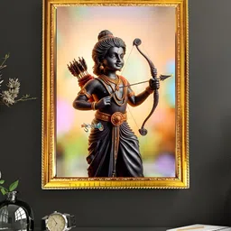 blinkart Beige & Black Lord Rama Printed Wall Art-picture-12