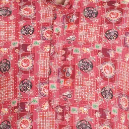 SG LEMAN Abstract Printed Mandarin Collar Cotton Straight Kurta image 3