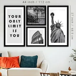 Kotart Black & White 4 Pieces Wooden Abstract Wall Arts image 5