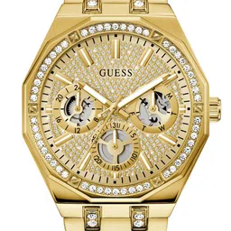 GUESS Men Kryptonite Round Embellished Dial & Bracelet Style Straps Analogue Watch image 5