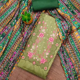 KALINI Embroidered Pure Cotton Unstitched Dress Material-picture-19