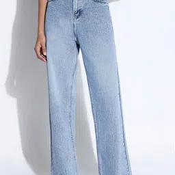 POMPOUS Women Flared High-Rise Heavy Fade Cotton Stretchable Jeans-image-88