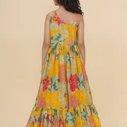 Bitiya by Bhama Floral Print Off-Shoulder Jacquard Fit & Flare Maxi Dress image 4