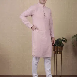 Koshin Men Embroidered Thread Work Cotton Kurta image 3